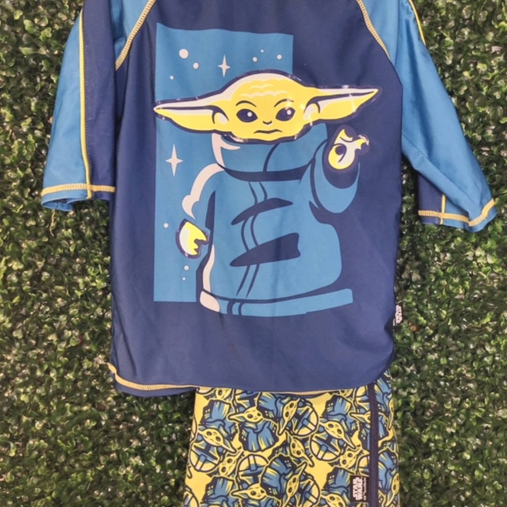 Boys Disney Star Wars Blue and White Swim Set